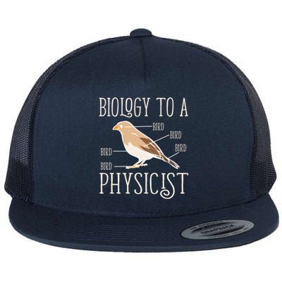 Biology To A Physicist Funny Physics Funny Gift Flat Bill Trucker Hat