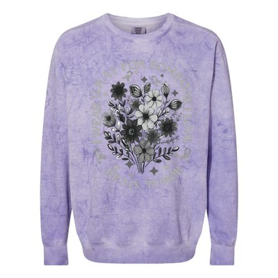 Brain Tumor Awareness Wildflower I Wear Gray For Brain Tumor Colorblast Crewneck Sweatshirt