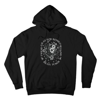 Brain Tumor Awareness Wildflower I Wear Gray For Brain Tumor Hoodie