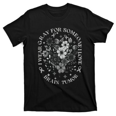 Brain Tumor Awareness Wildflower I Wear Gray For Brain Tumor T-Shirt