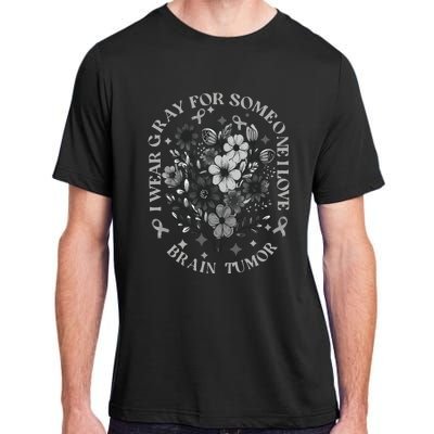 Brain Tumor Awareness Wildflower I Wear Gray For Brain Tumor Adult ChromaSoft Performance T-Shirt