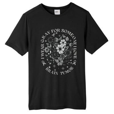 Brain Tumor Awareness Wildflower I Wear Gray For Brain Tumor Tall Fusion ChromaSoft Performance T-Shirt