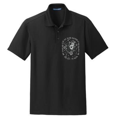 Brain Tumor Awareness Wildflower I Wear Gray For Brain Tumor Dry Zone Grid Polo