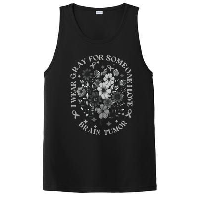 Brain Tumor Awareness Wildflower I Wear Gray For Brain Tumor PosiCharge Competitor Tank