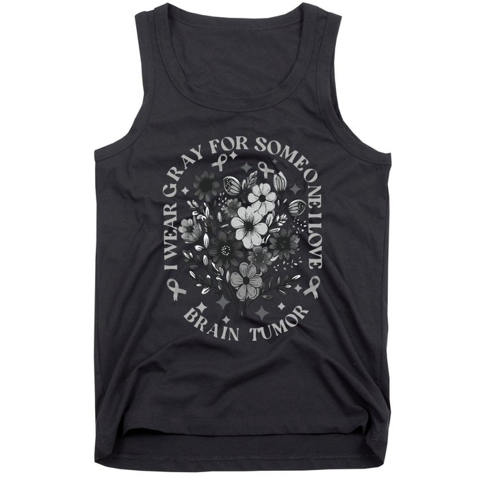 Brain Tumor Awareness Wildflower I Wear Gray For Brain Tumor Tank Top