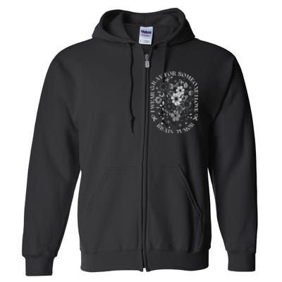 Brain Tumor Awareness Wildflower I Wear Gray For Brain Tumor Full Zip Hoodie