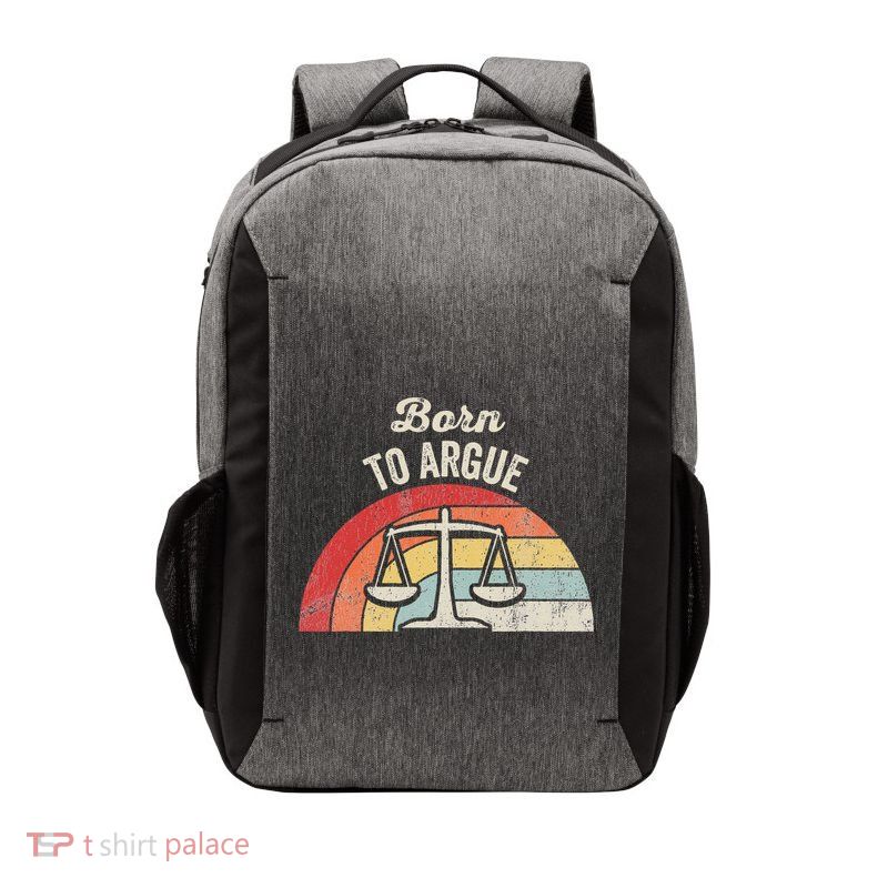 Born To Argue Retro Balance Scales Vector Backpack