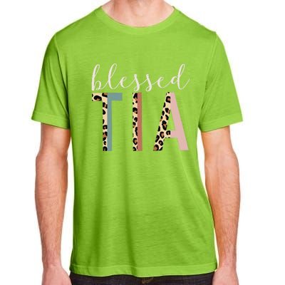 Blessed Tia Aunt Cute Leopard Print Adult ChromaSoft Performance T-Shirt