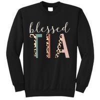 Blessed Tia Aunt Cute Leopard Print Sweatshirt