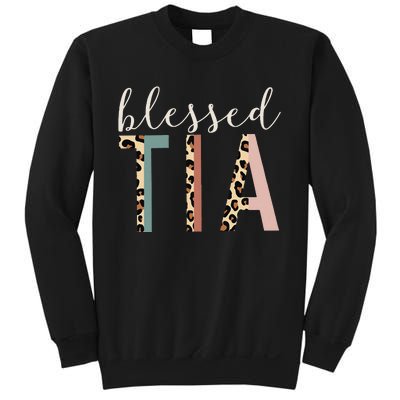 Blessed Tia Aunt Cute Leopard Print Sweatshirt