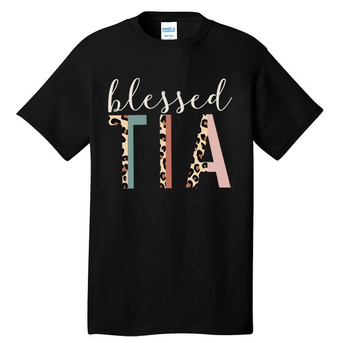 Blessed Tia Aunt Cute Leopard Print Tall T-Shirt