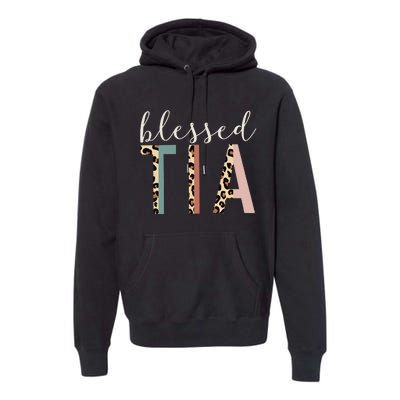 Blessed Tia Aunt Cute Leopard Print Premium Hoodie