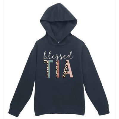 Blessed Tia Aunt Cute Leopard Print Urban Pullover Hoodie