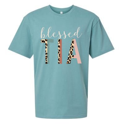 Blessed Tia Aunt Cute Leopard Print Sueded Cloud Jersey T-Shirt