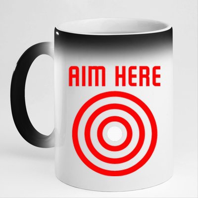 Bullseye Target Aim Here 11oz Black Color Changing Mug