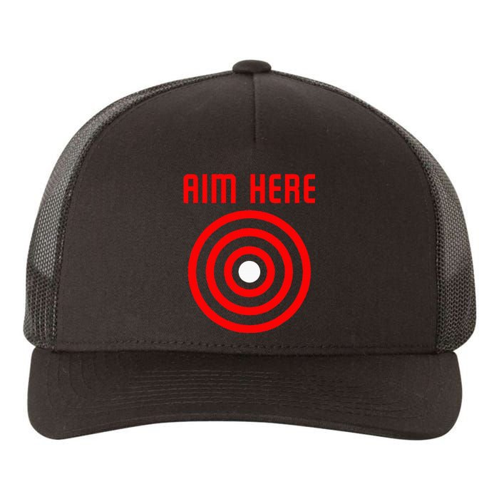 Bullseye Target Aim Here Yupoong Adult 5-Panel Trucker Hat