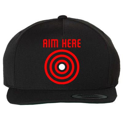 Bullseye Target Aim Here Wool Snapback Cap