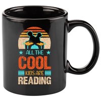 Bookaholic Teachers All The Cool Are Reading Books Read Meaningful Gift 11oz C Handle Ceramic Mug