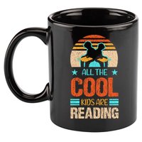 Bookaholic Teachers All The Cool Are Reading Books Read Meaningful Gift 11oz C Handle Ceramic Mug