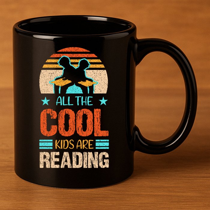 Bookaholic Teachers All The Cool Are Reading Books Read Meaningful Gift 11oz C Handle Ceramic Mug