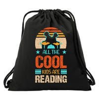 Bookaholic Teachers All The Cool Are Reading Books Read Meaningful Gift Drawstring Bag