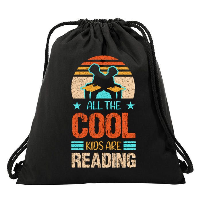 Bookaholic Teachers All The Cool Are Reading Books Read Meaningful Gift Drawstring Bag