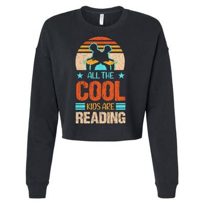 Bookaholic Teachers All The Cool Are Reading Books Read Meaningful Gift Cropped Pullover Crew