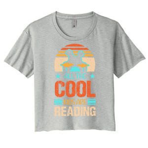 Bookaholic Teachers All The Cool Are Reading Books Read Meaningful Gift Women's Crop Top Tee