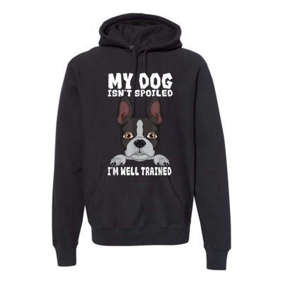 Boston Terrier American Gentleman Dog Lover Im Well Trained Premium Hoodie