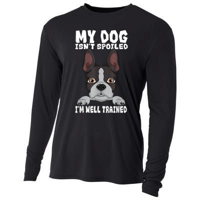 Boston Terrier American Gentleman Dog Lover Im Well Trained Cooling Performance Long Sleeve Crew