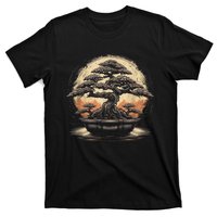 Bonsai Tree And The Rising Sun In Japan Design T-Shirt