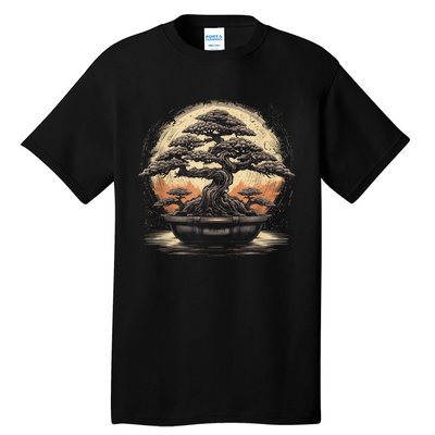 Bonsai Tree And The Rising Sun In Japan Design Tall T-Shirt