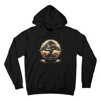 Bonsai Tree And The Rising Sun In Japan Design Tall Hoodie