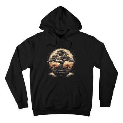 Bonsai Tree And The Rising Sun In Japan Design Tall Hoodie