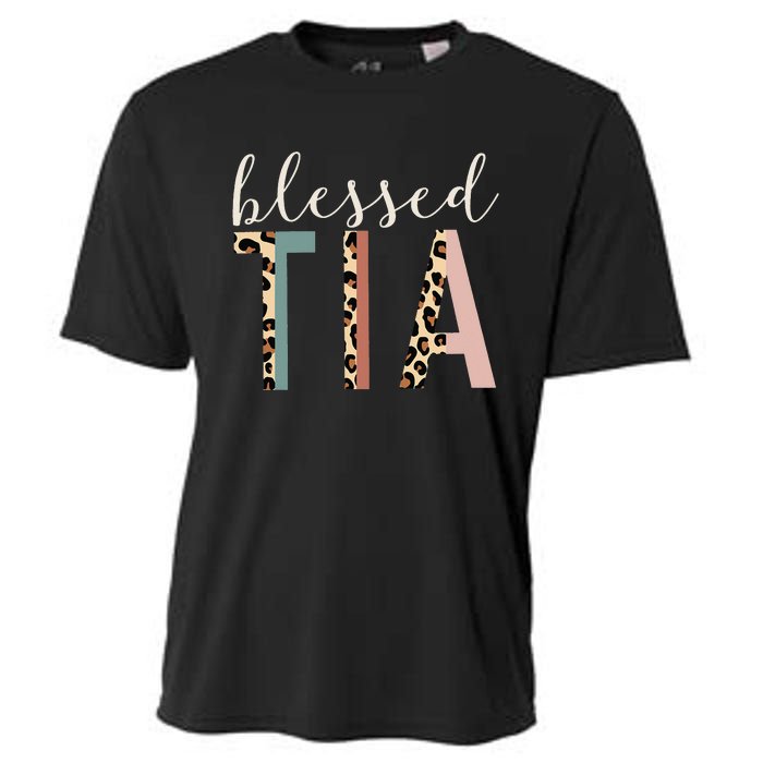 Blessed Tia Aunt Cute Leopard happy mother's day Cooling Performance Crew T-Shirt