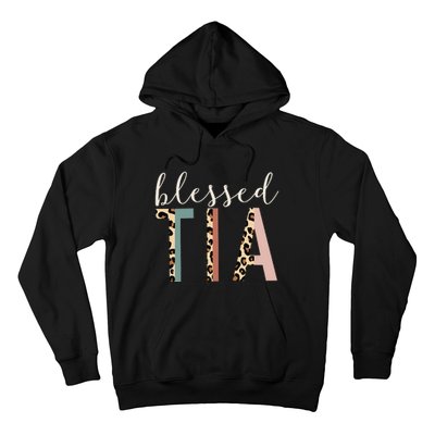 Blessed Tia Aunt Cute Leopard happy mother's day Hoodie