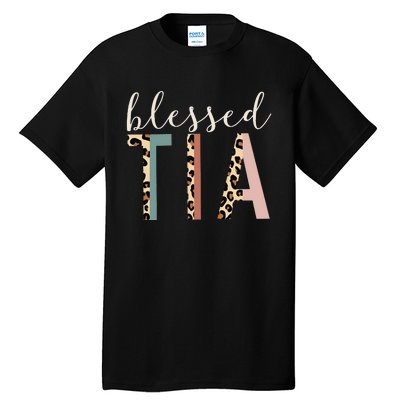 Blessed Tia Aunt Cute Leopard happy mother's day Tall T-Shirt