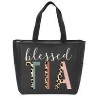 Blessed Tia Aunt Cute Leopard happy mother's day Zip Tote Bag