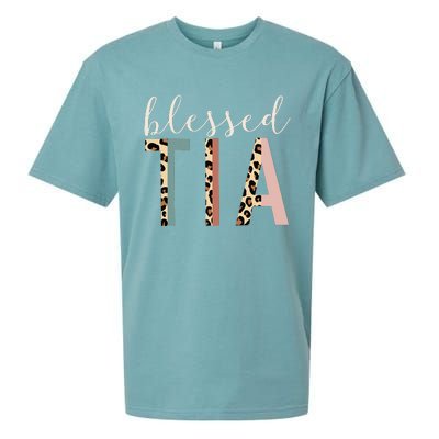 Blessed Tia Aunt Cute Leopard happy mother's day Sueded Cloud Jersey T-Shirt