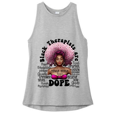 Black Therapists Are Dope Floral Afro Black Queen Cool Gift Ladies PosiCharge Tri-Blend Wicking Tank