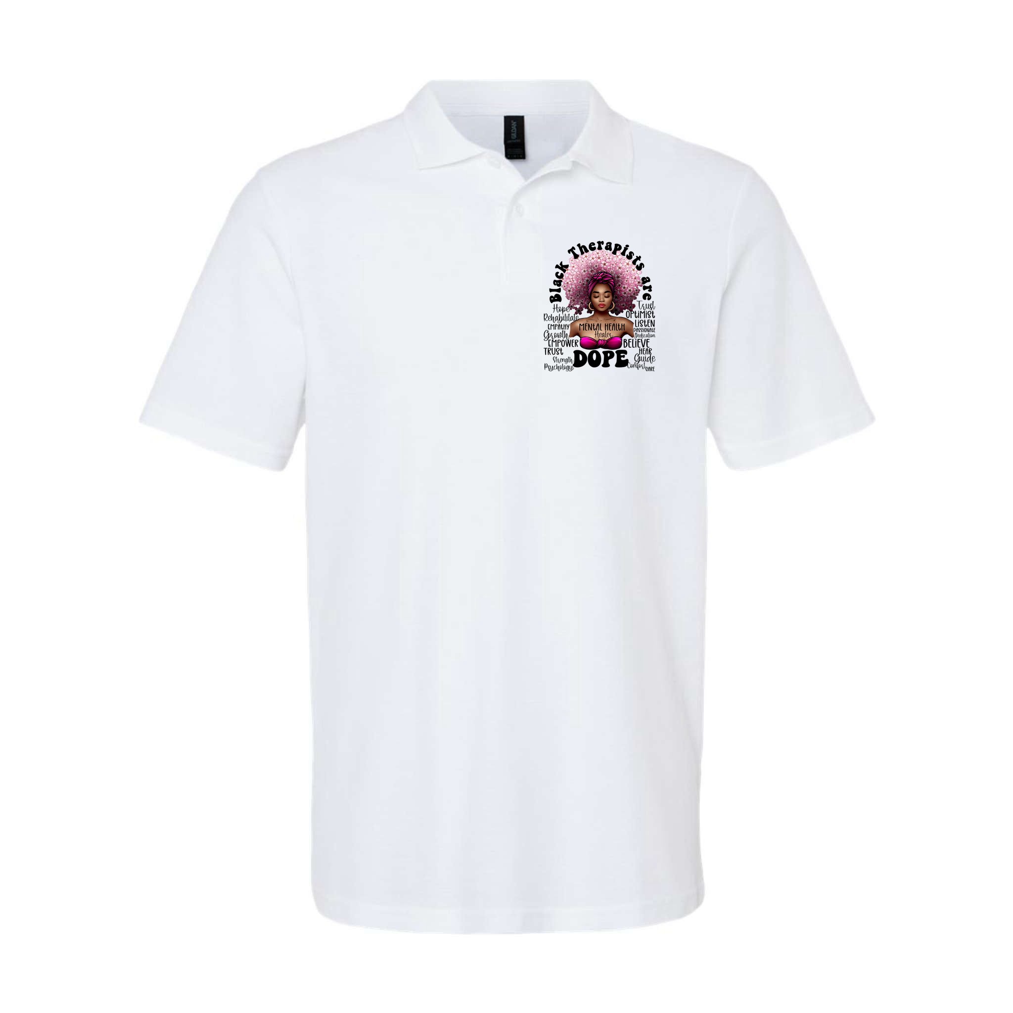 Black Therapists Are Dope Floral Afro Black Queen Cool Gift Polo