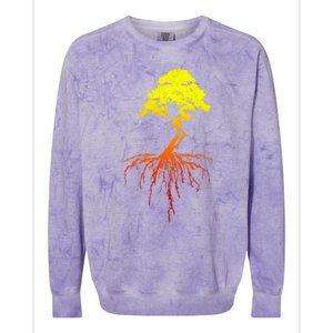 Bonsai Tree Art Sunset Colorblast Crewneck Sweatshirt