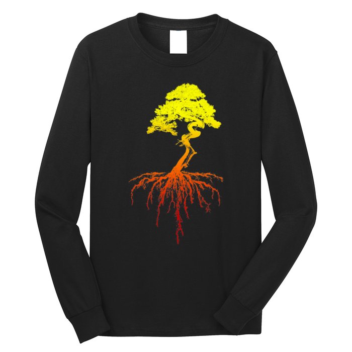 Bonsai Tree Art Sunset Long Sleeve Shirt