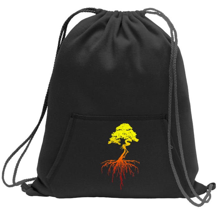 Bonsai Tree Art Sunset Sweatshirt Cinch Pack Bag