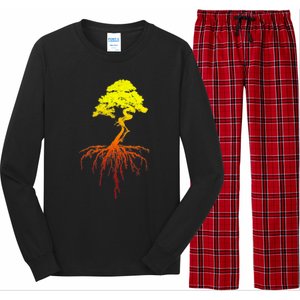 Bonsai Tree Art Sunset Long Sleeve Pajama Set