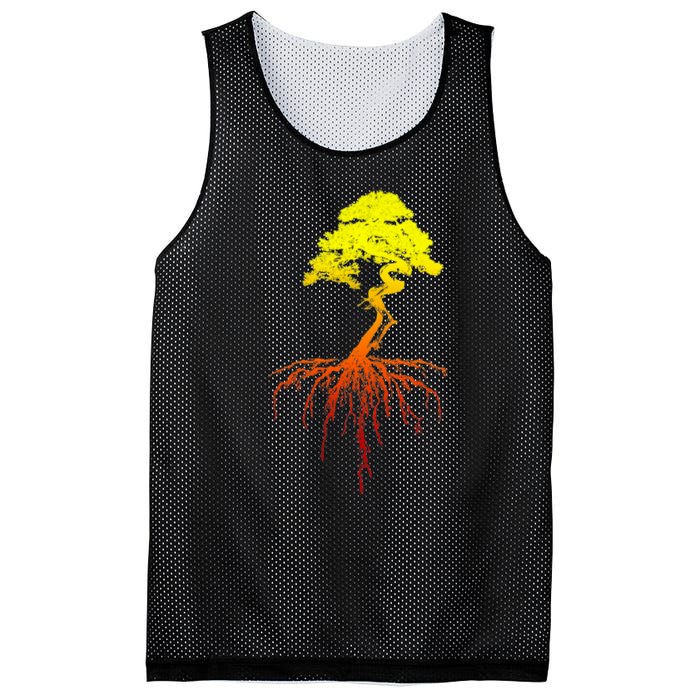 Bonsai Tree Art Sunset Mesh Reversible Basketball Jersey Tank