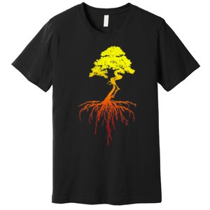 Bonsai Tree Art Sunset Premium T-Shirt