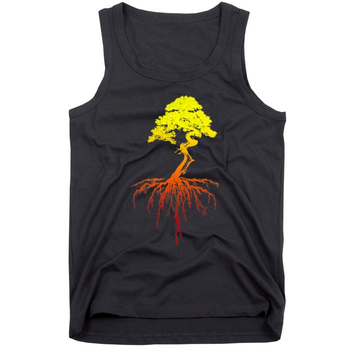 Bonsai Tree Art Sunset Tank Top