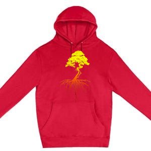 Bonsai Tree Art Sunset Premium Pullover Hoodie