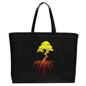 Bonsai Tree Art Sunset Cotton Canvas Jumbo Tote